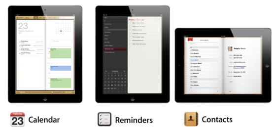 现版iOS系统图标：日历、提醒、通讯录