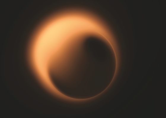 计算机模拟的利用全比例事件视界望远镜观察人马座A*的阴影。