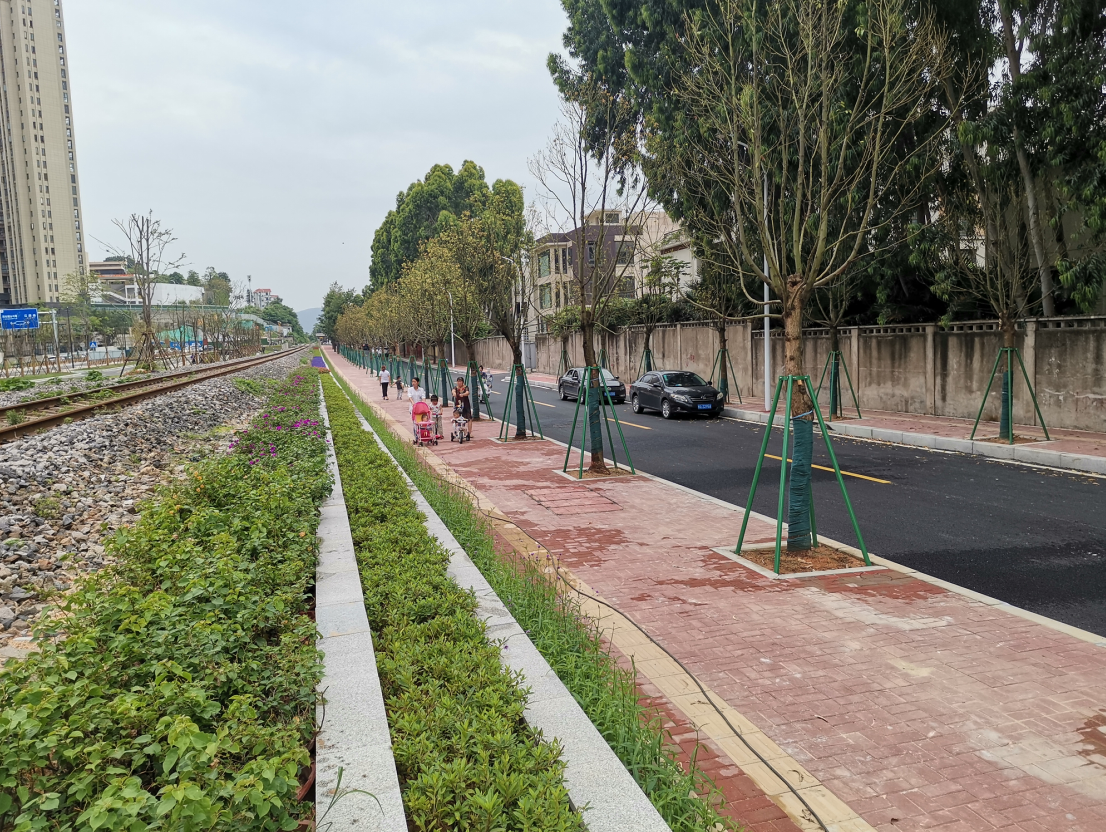 旺岐路大变样 四季繁花还有超大停车场