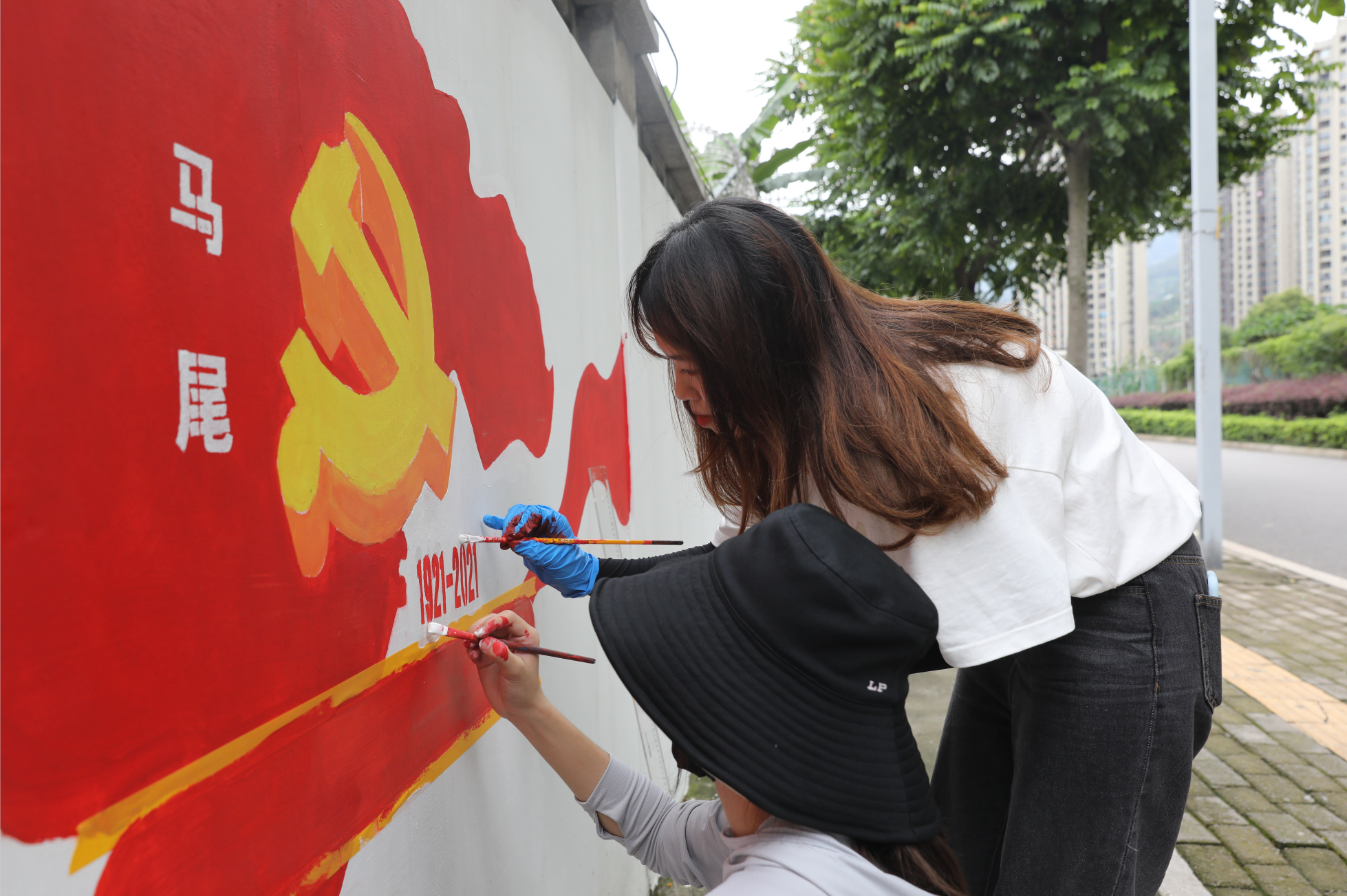 马尾镇党史学习教育壁画创作完成