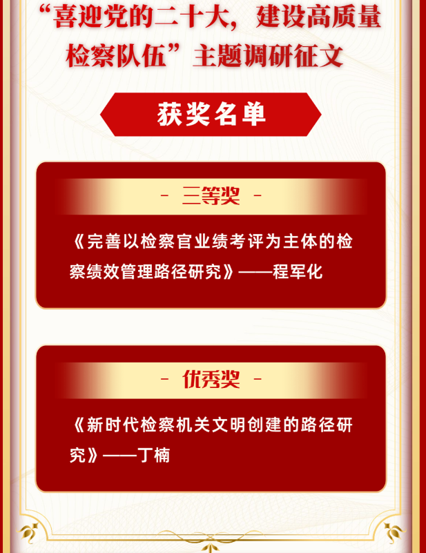 恭喜！马尾区检察院理论调研工作取得丰硕成果