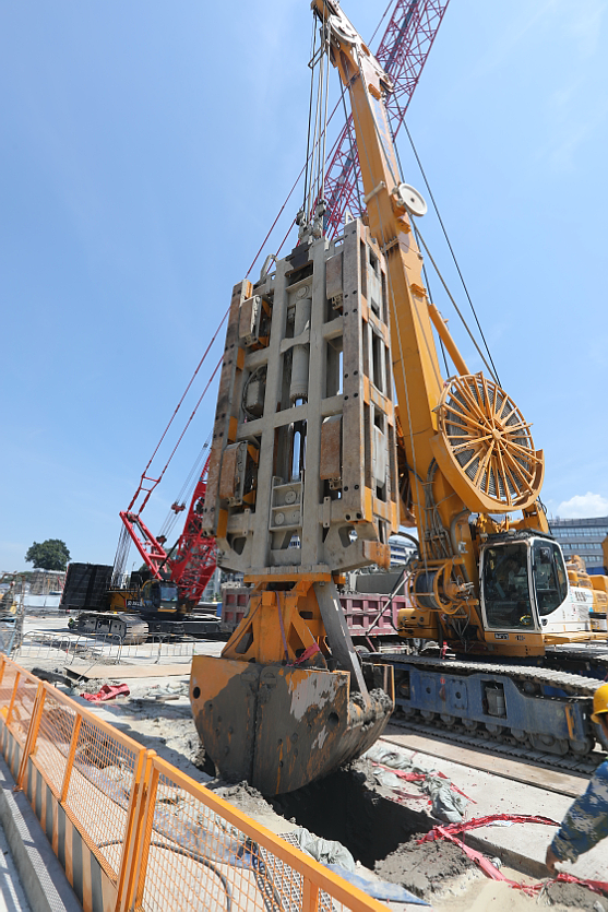 马尾地铁配套工程新进展：船政文化城站地连墙开工建设